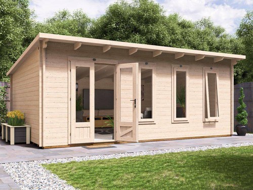 Log cabin garden - cabin, 6x4m