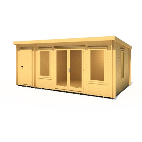 Log cabin garden office wood - log,