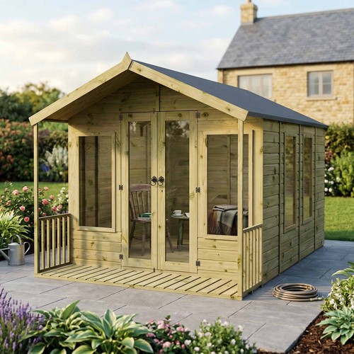 12x8 summerhouse with - 12x8, veranda